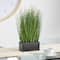 18" Onion Grass Artificial Plant with Black Rectangular Pot